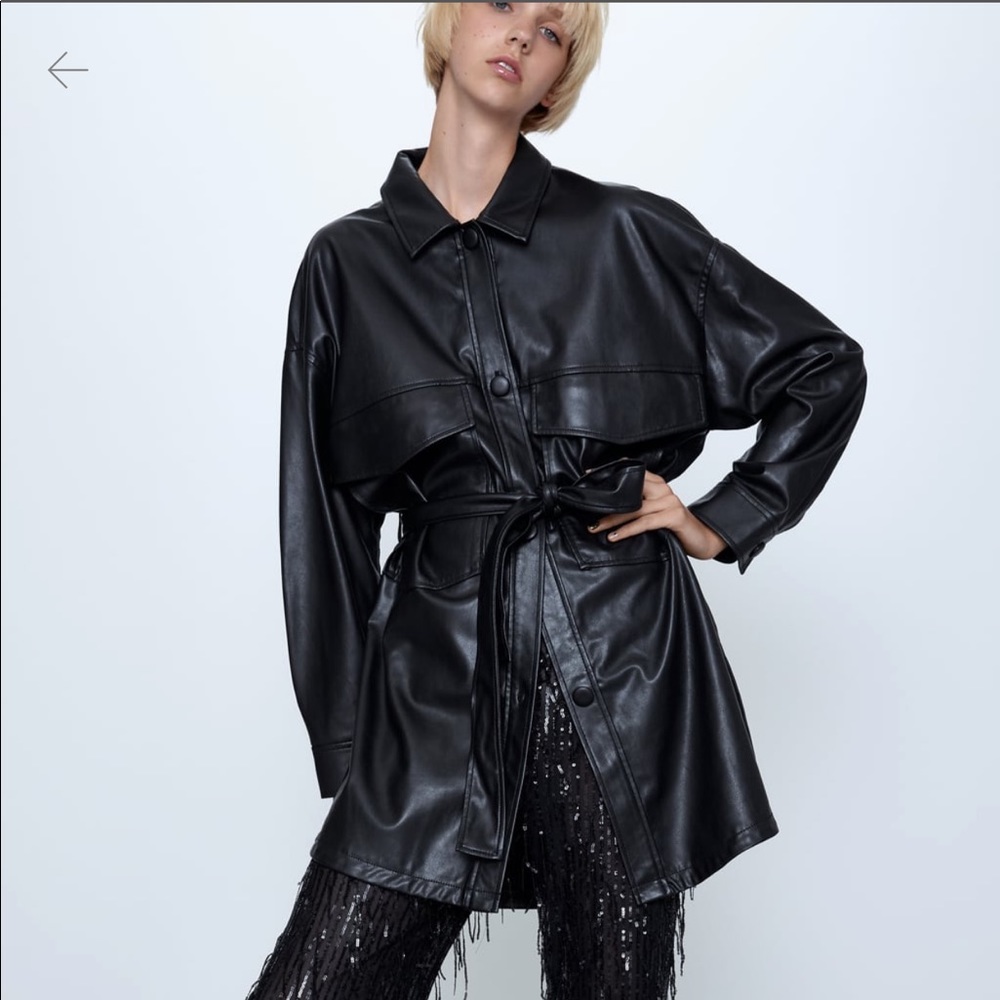Zara faux leather overshirt